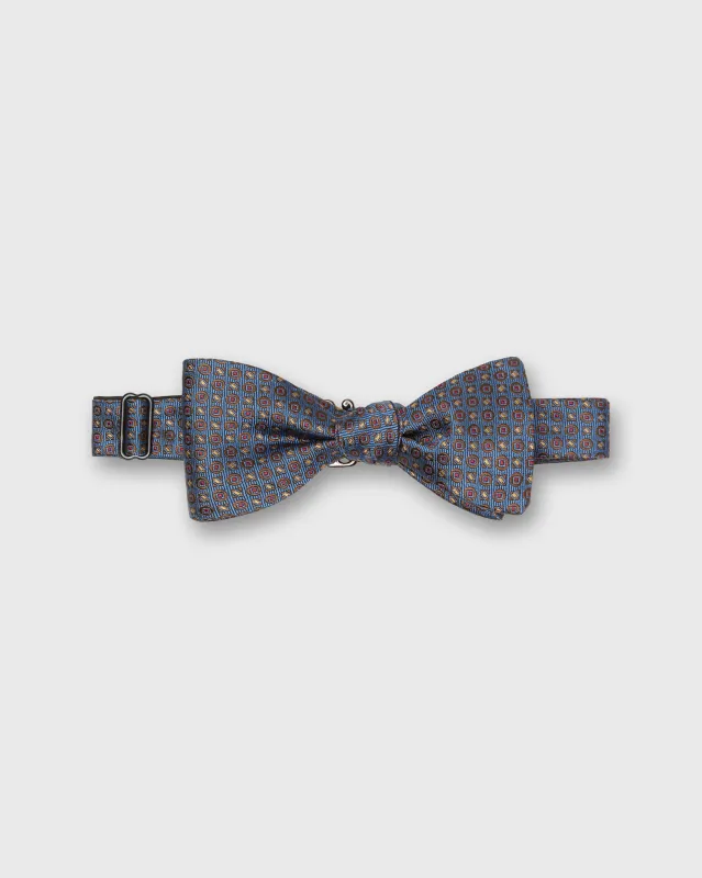 Silk Bow Tie in Blue Chelsea Neats sold by Mashburn