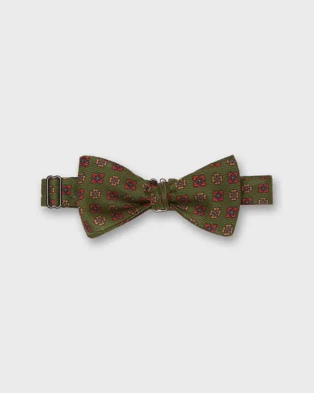 Silk Bow Tie in Green Alexander Foulard sold by Mashburn