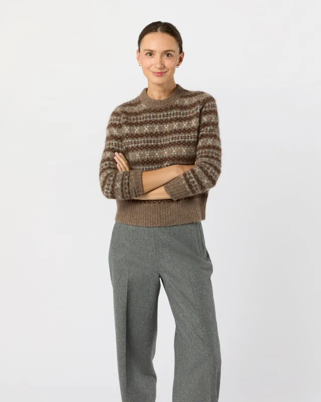 Alpine Fair Isle Sweater in Hazelnut Multi Cashmere/Silk sold by Mashburn