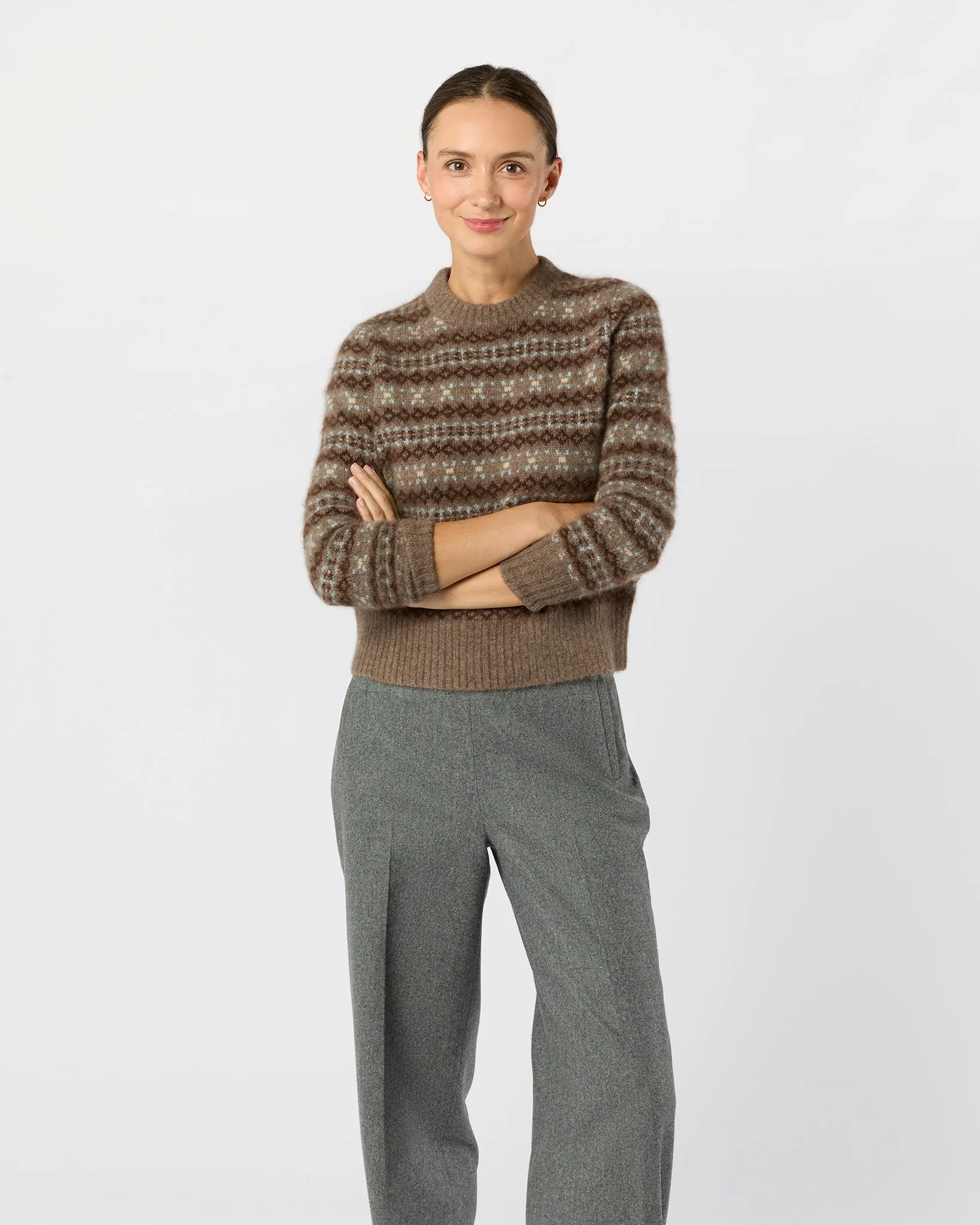 Alpine Fair Isle Sweater in Hazelnut Multi Cashmere/Silk sold by Mashburn