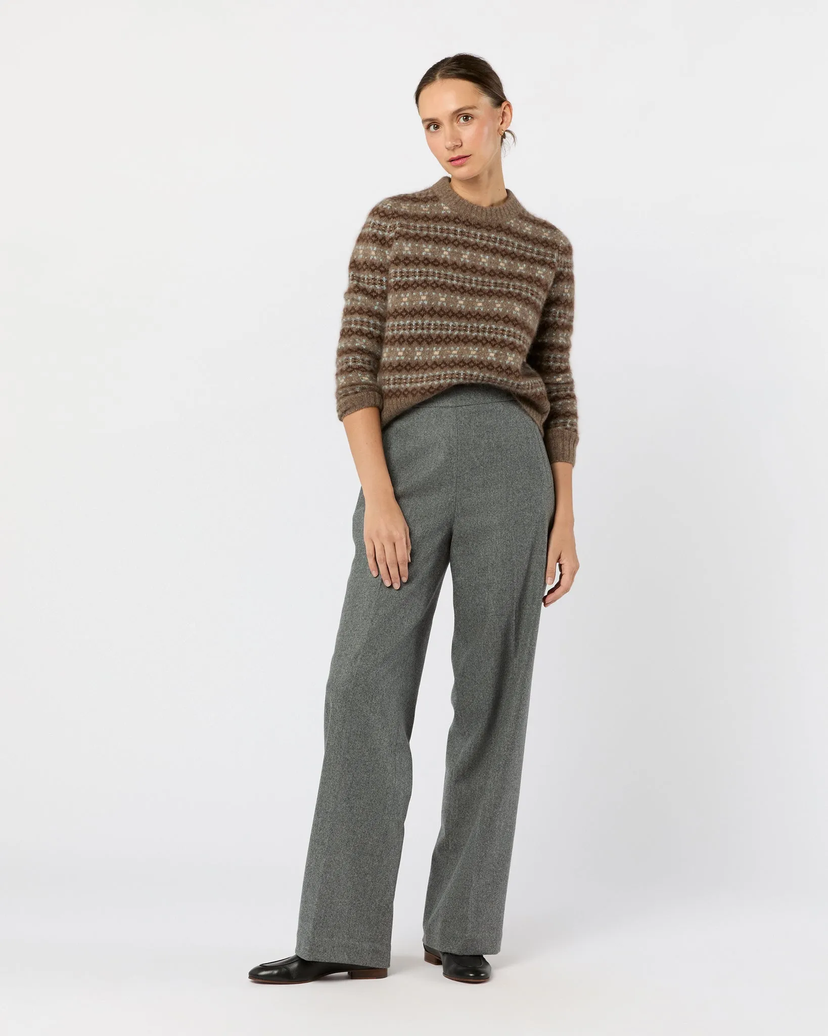 Alpine Fair Isle Sweater in Hazelnut Multi Cashmere/Silk sold by Mashburn product image thumbnail 3