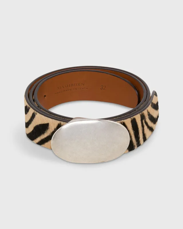 1.5" Conroy Belt in Zebra Calf Hair sold by Mashburn