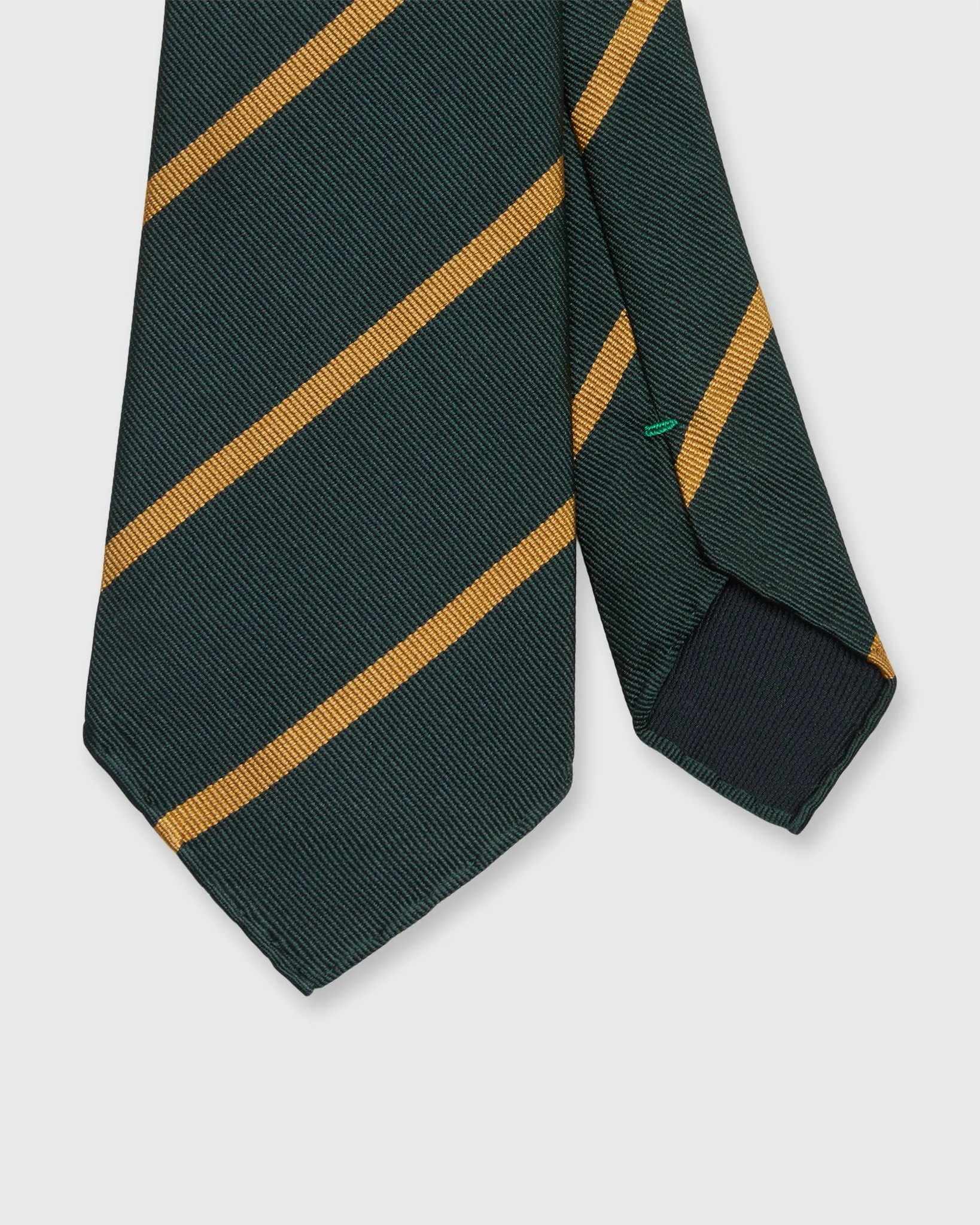 Silk Woven Tie in Green/Gold Bar Stripe sold by Mashburn