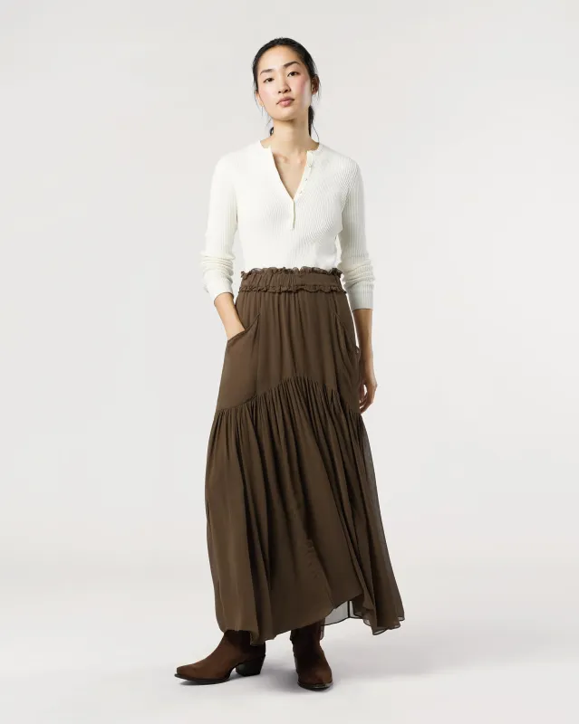 Besma Skirt in Khaki sold by Mashburn