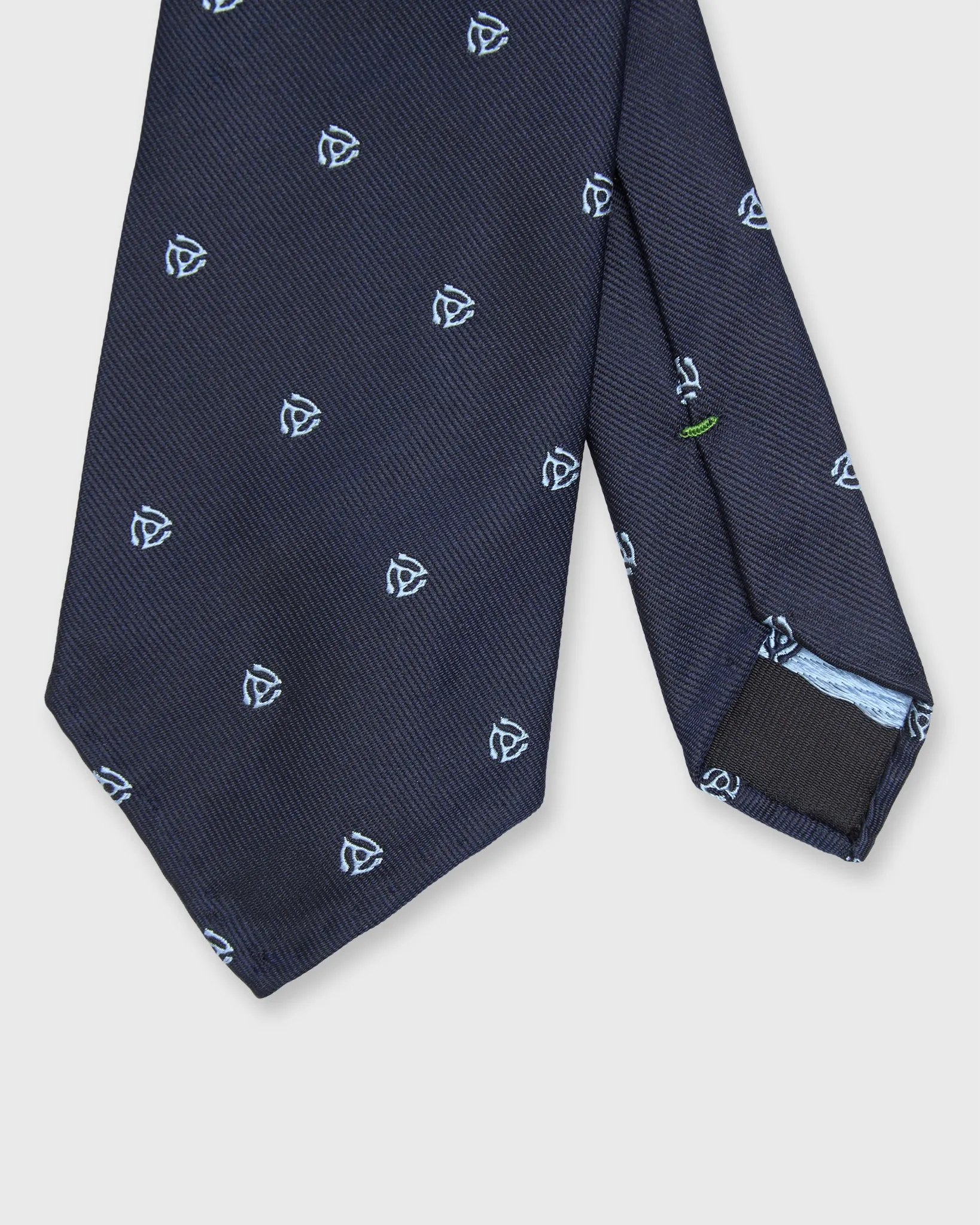 Silk Woven Club Tie in Navy/Sky 45 Turntable Adapter sold by Mashburn