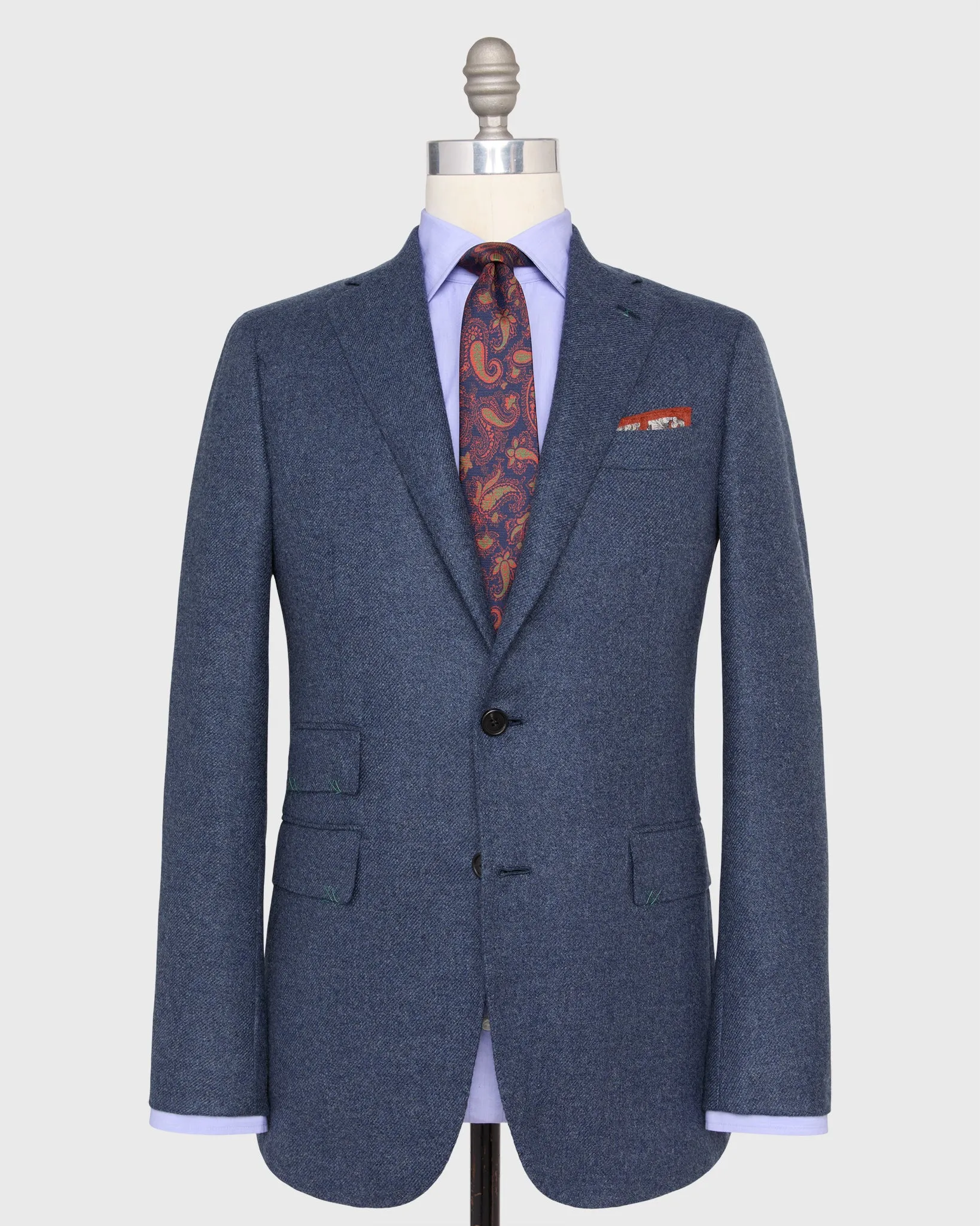 Kincaid No. 4 Jacket in Char Blue Cashmere Flannel sold by Mashburn