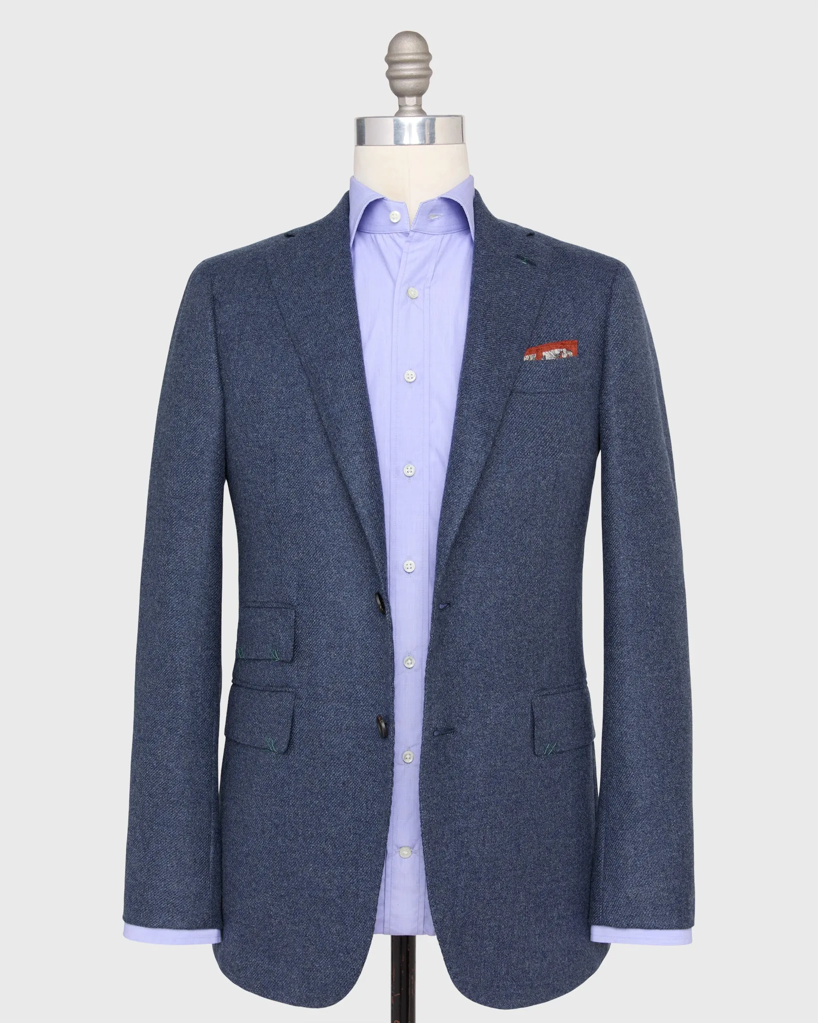 Kincaid No. 4 Jacket in Char Blue Cashmere Flannel sold by Mashburn product image thumbnail 3