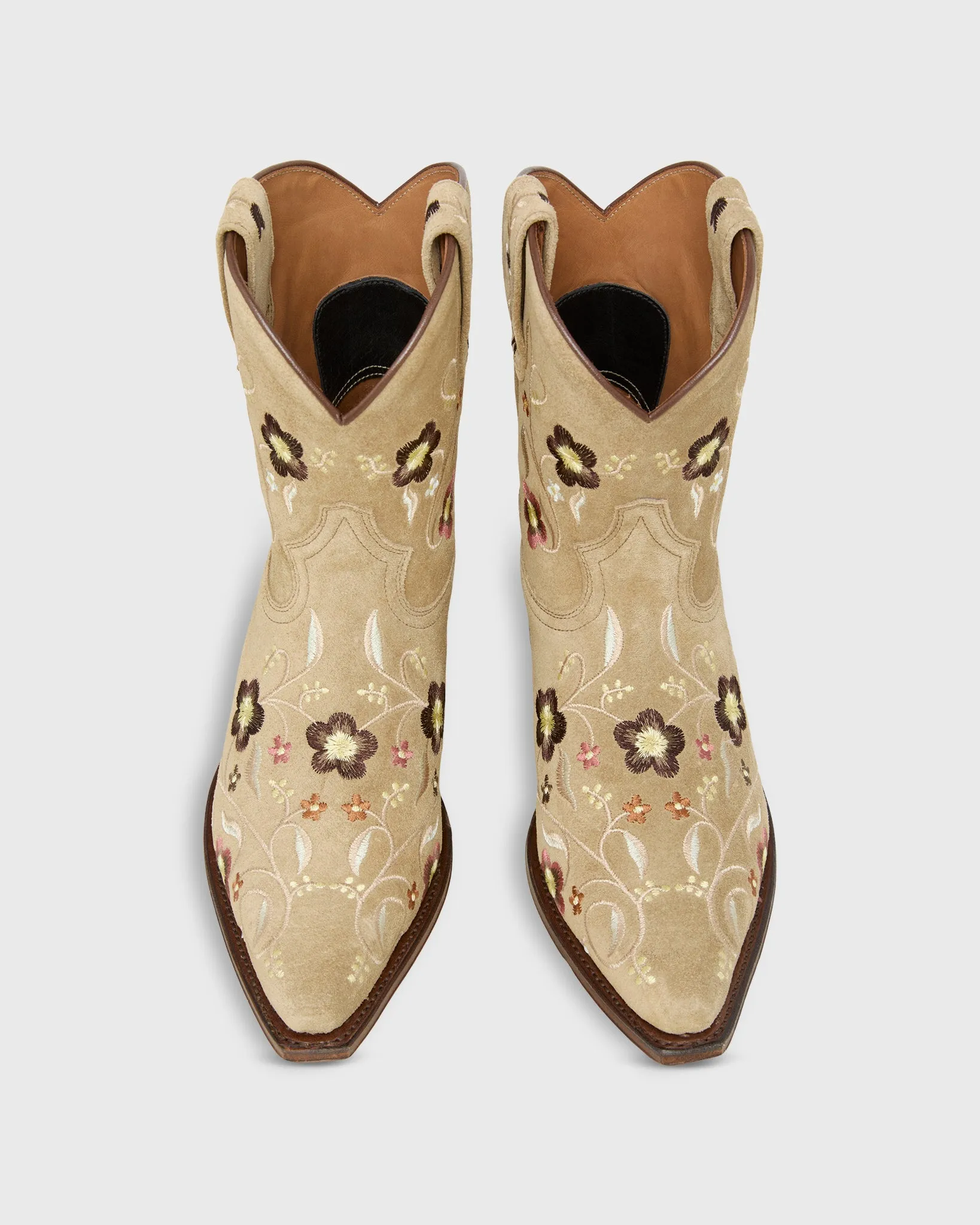 Marie Embroidered Cowboy Boot in Camel Suede sold by Mashburn product image thumbnail 2