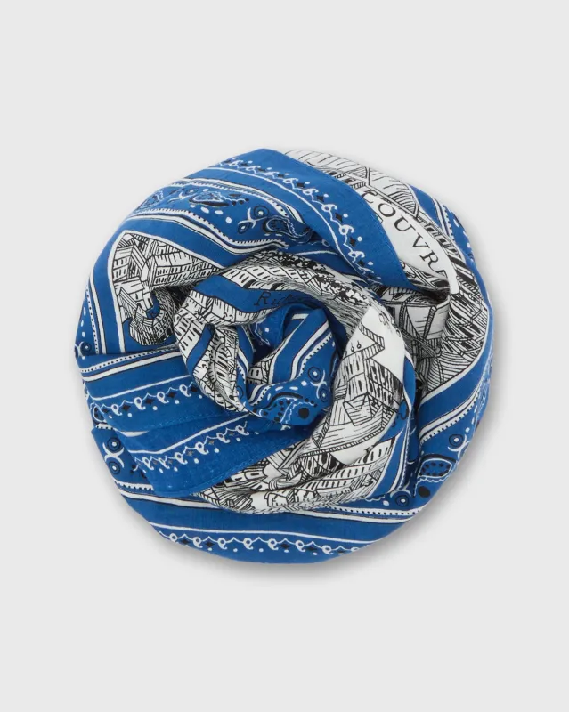 Louvre Small Square Scarf in Blue sold by Mashburn