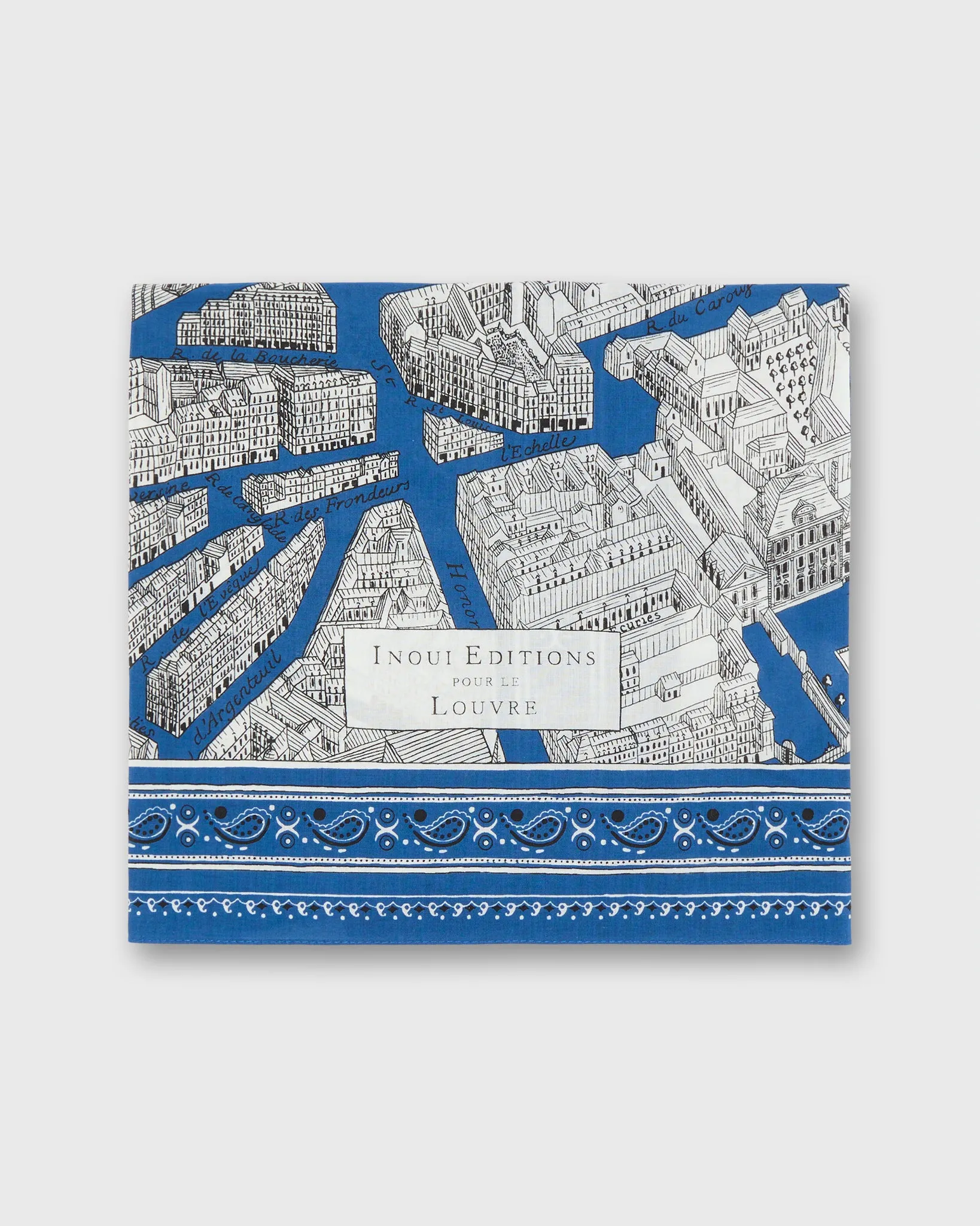 Louvre Small Square Scarf in Blue sold by Mashburn product image thumbnail 2