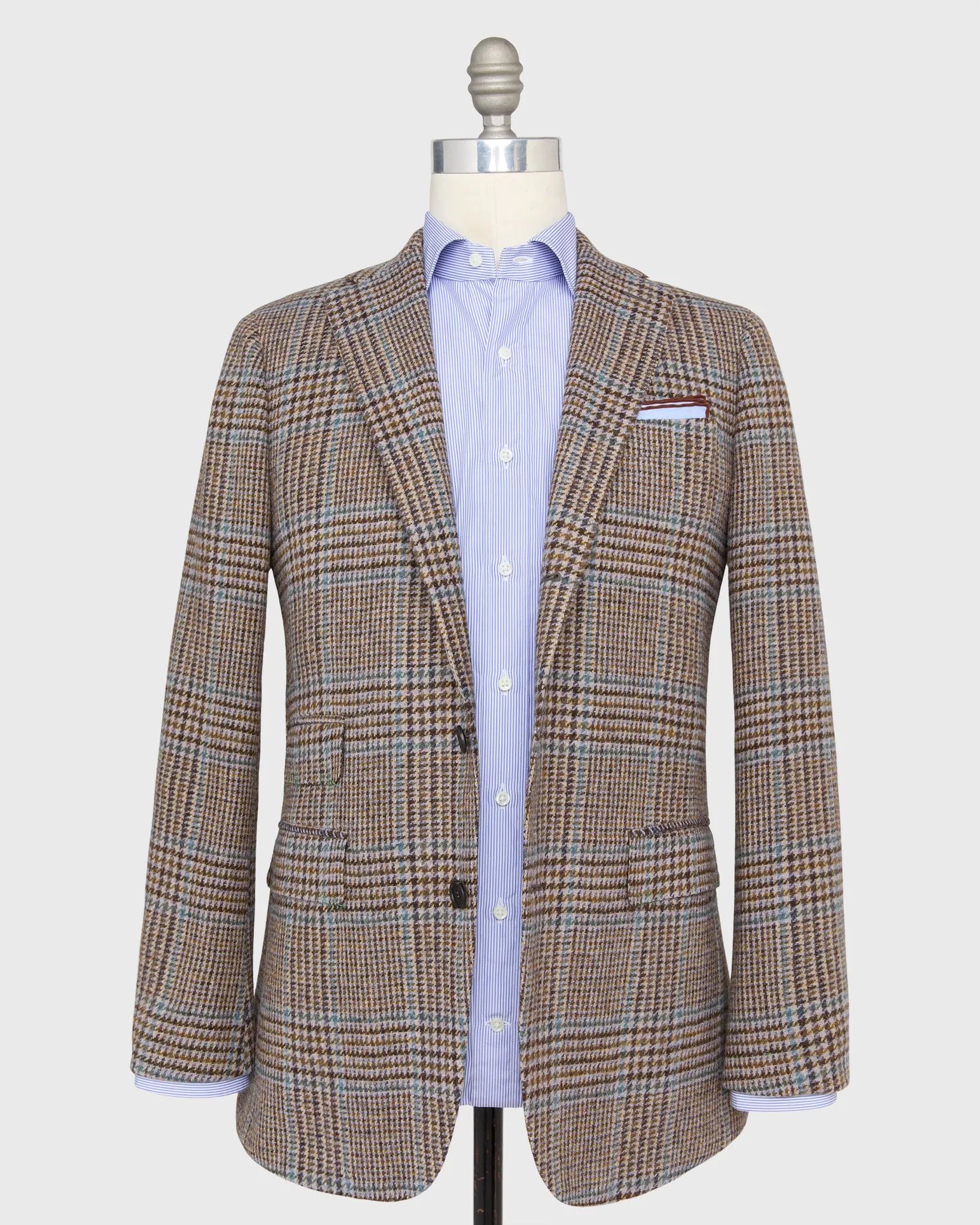 Virgil No. 3 Jacket in Bone/Brown/Lavender Glen Plaid Tweed sold by Mashburn product image thumbnail 3