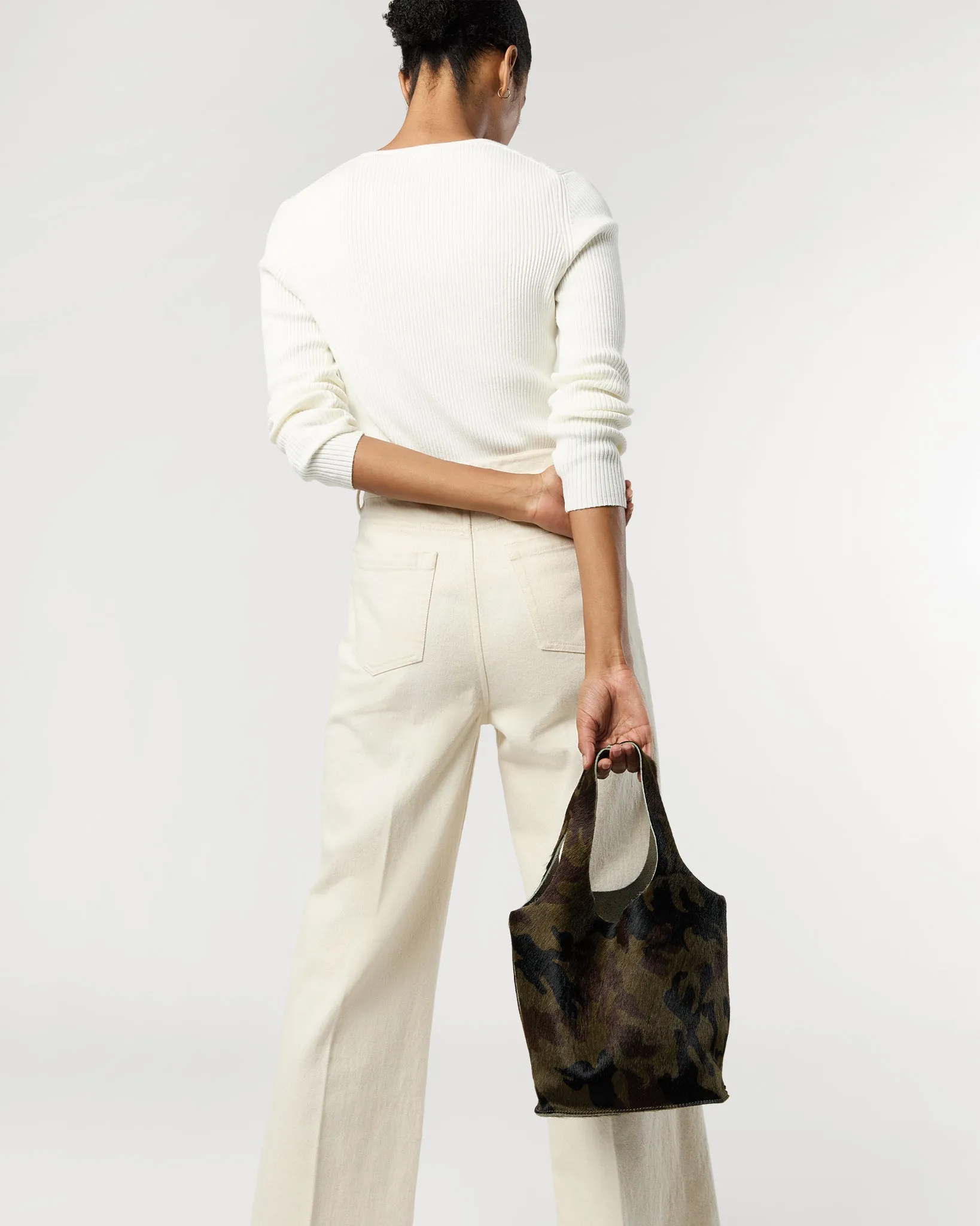 Paola Bucket Bag in Camouflage Calf Hair sold by Mashburn product image thumbnail 2