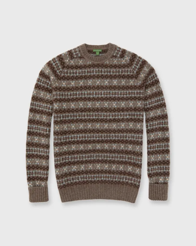 Alpine Fair Isle Sweater in Hazelnut/Multi Cashmere Blend sold by Mashburn