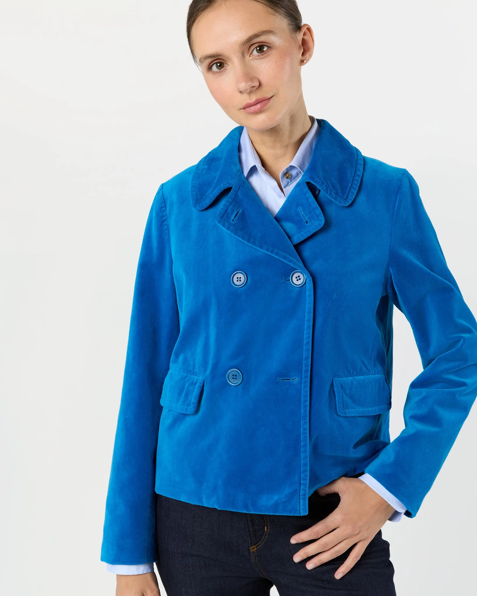 Double-Breasted Jacket in Sky Blue sold by Mashburn product image thumbnail 3
