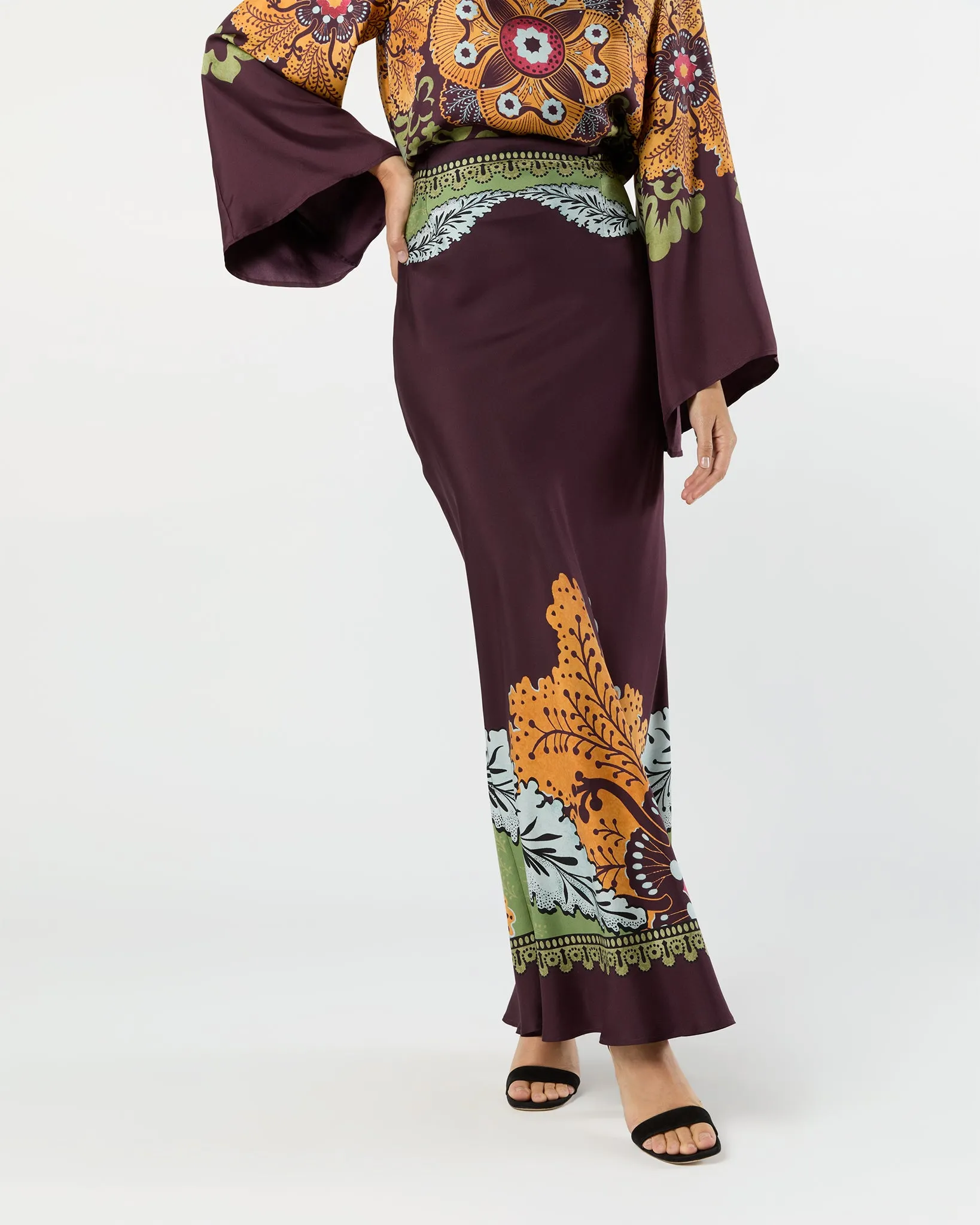 Sleek Skirt in Burgundy Bounty Silk sold by Mashburn product image thumbnail 2