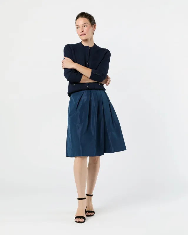 Cossie Skirt in Navy Nylon Taffeta sold by Mashburn