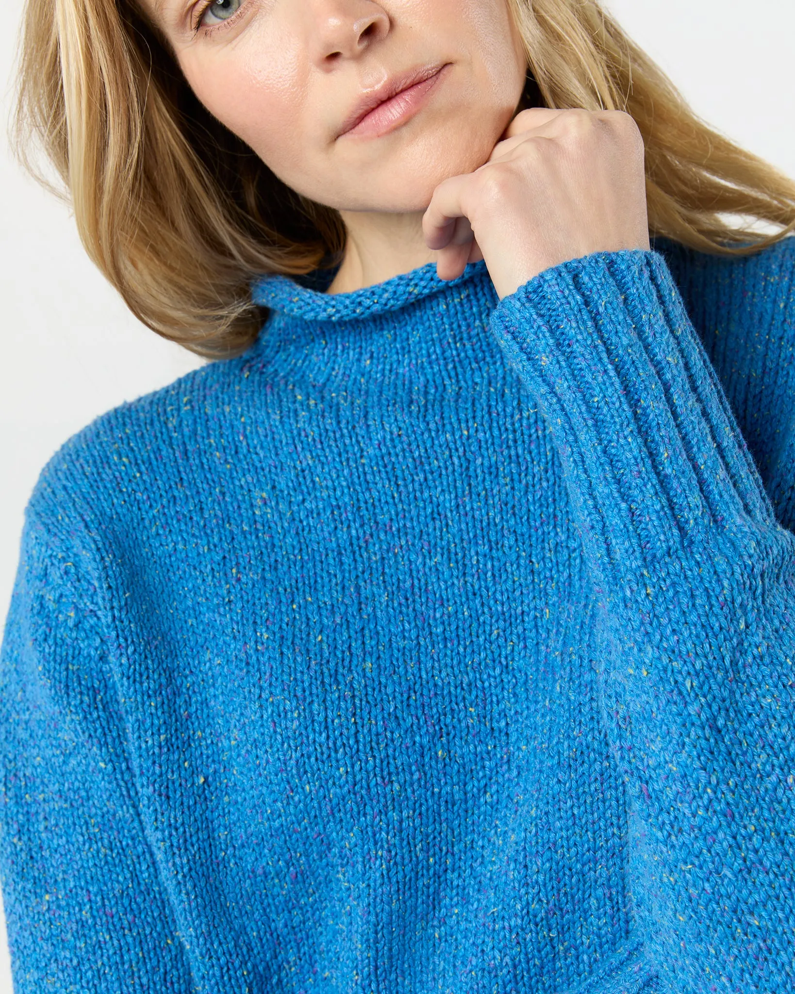 Stevie Sweater in Cobalt Cotton/Linen Blend sold by Mashburn product image thumbnail 2