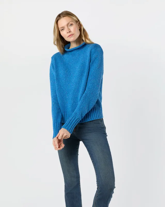 Stevie Sweater in Cobalt Cotton/Linen Blend sold by Mashburn