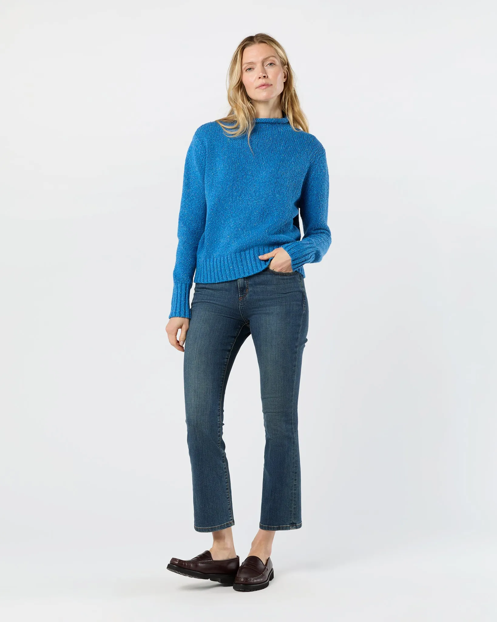 Stevie Sweater in Cobalt Cotton/Linen Blend sold by Mashburn product image thumbnail 3
