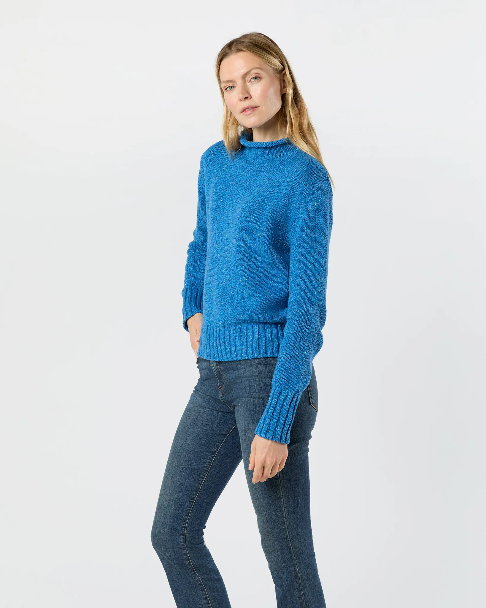 Stevie Sweater in Cobalt Cotton/Linen Blend sold by Mashburn product image thumbnail 5