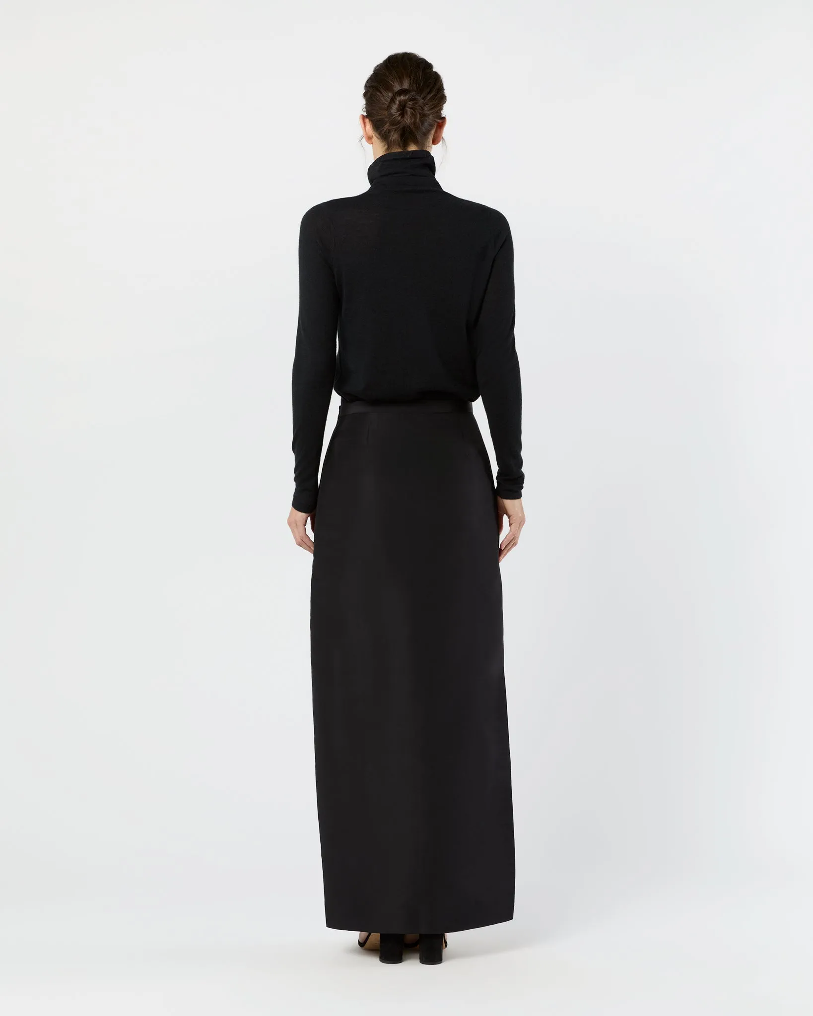 Long Pencil Skirt in Black Silk Faille sold by Mashburn product image thumbnail 5