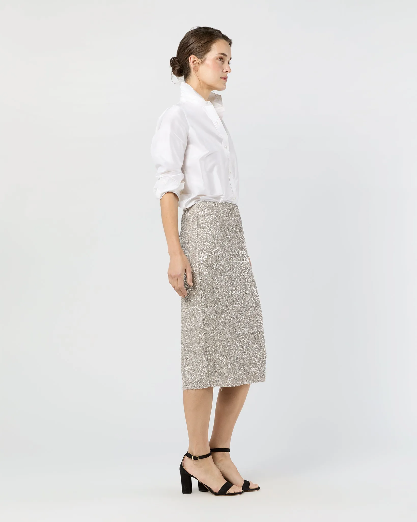 Pull-On Skirt in Silver Sequin sold by Mashburn product image thumbnail 3
