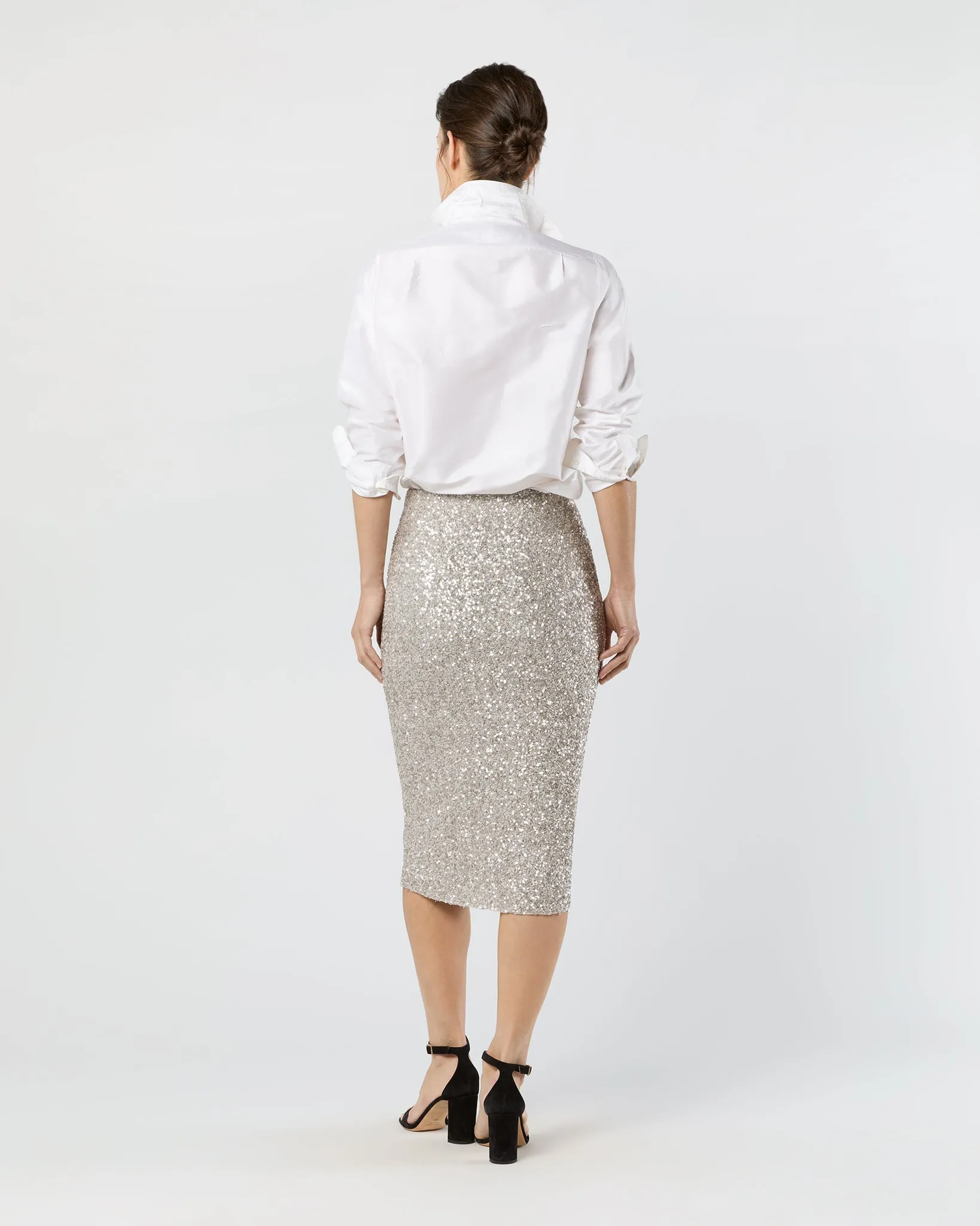 Pull-On Skirt in Silver Sequin sold by Mashburn product image thumbnail 4