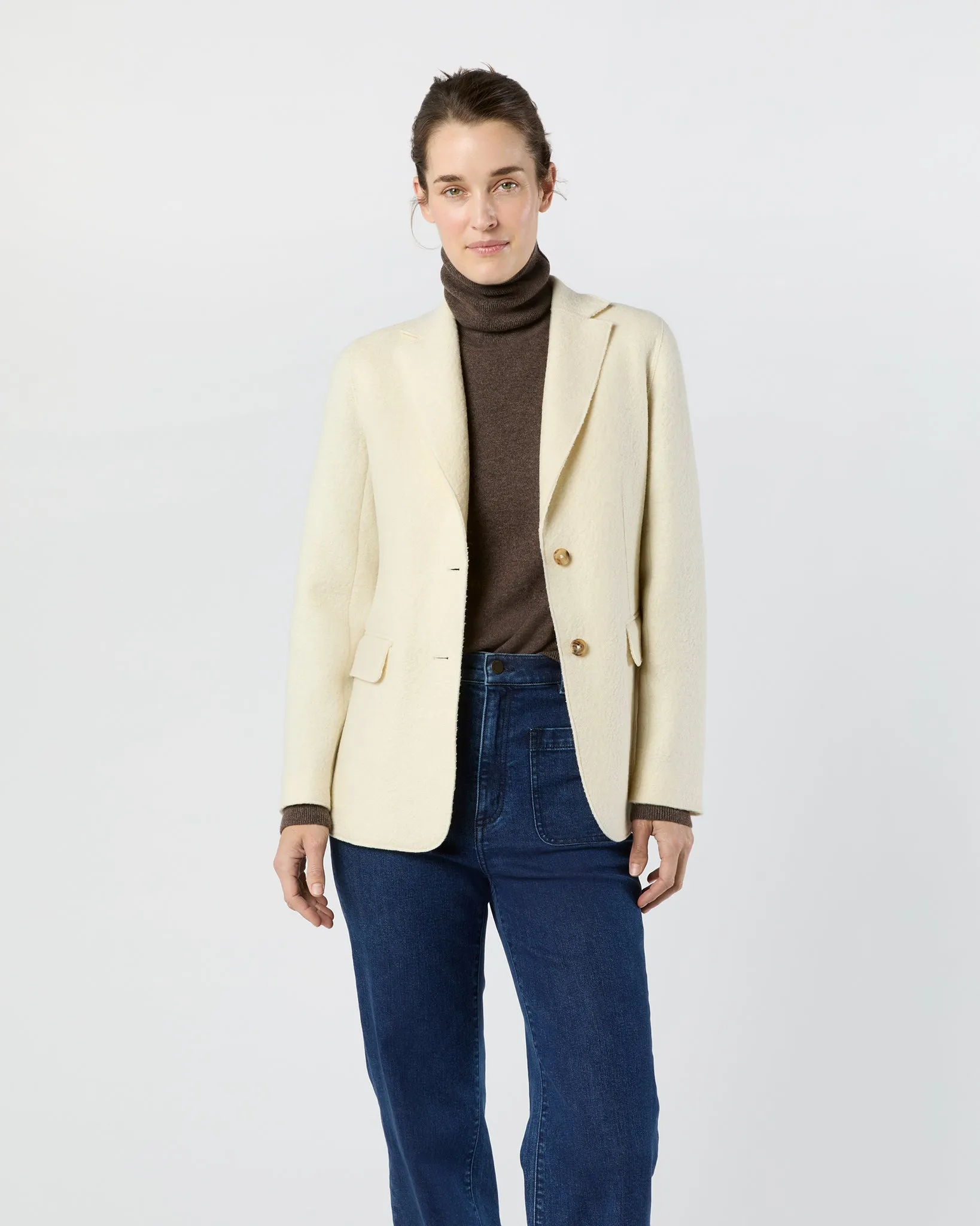 Palmer Blazer in Ivory Pressed Boiled Wool sold by Mashburn product image thumbnail 4