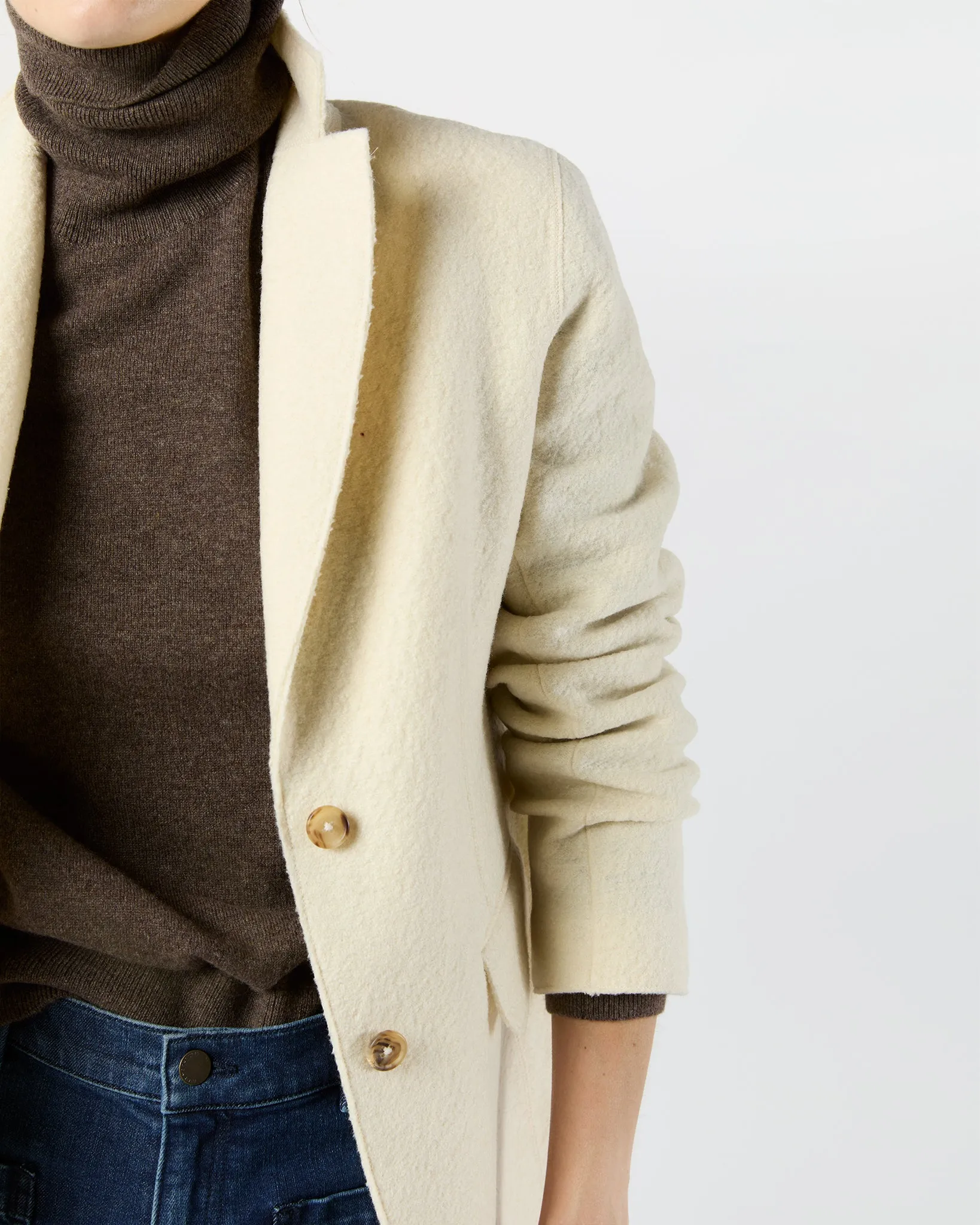 Palmer Blazer in Ivory Pressed Boiled Wool sold by Mashburn product image thumbnail 5