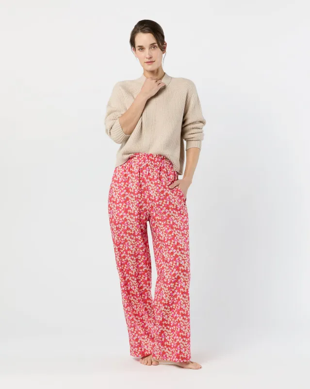 Pajama Pant in Red Mitsi Liberty Fabric made by Mashburn