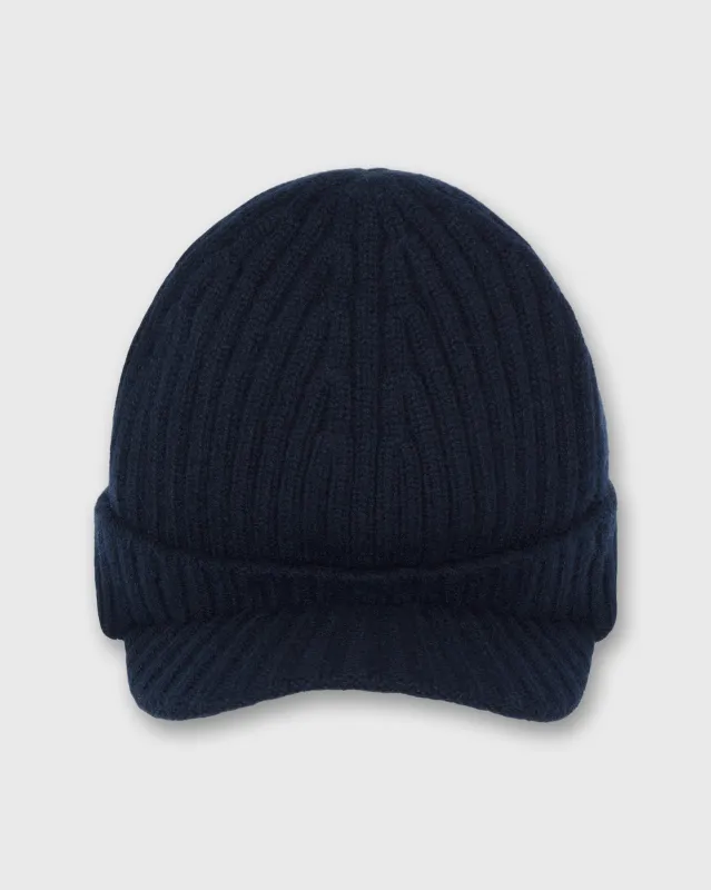 2X2 Rib Brim Hat in Navy Cashmere sold by Mashburn