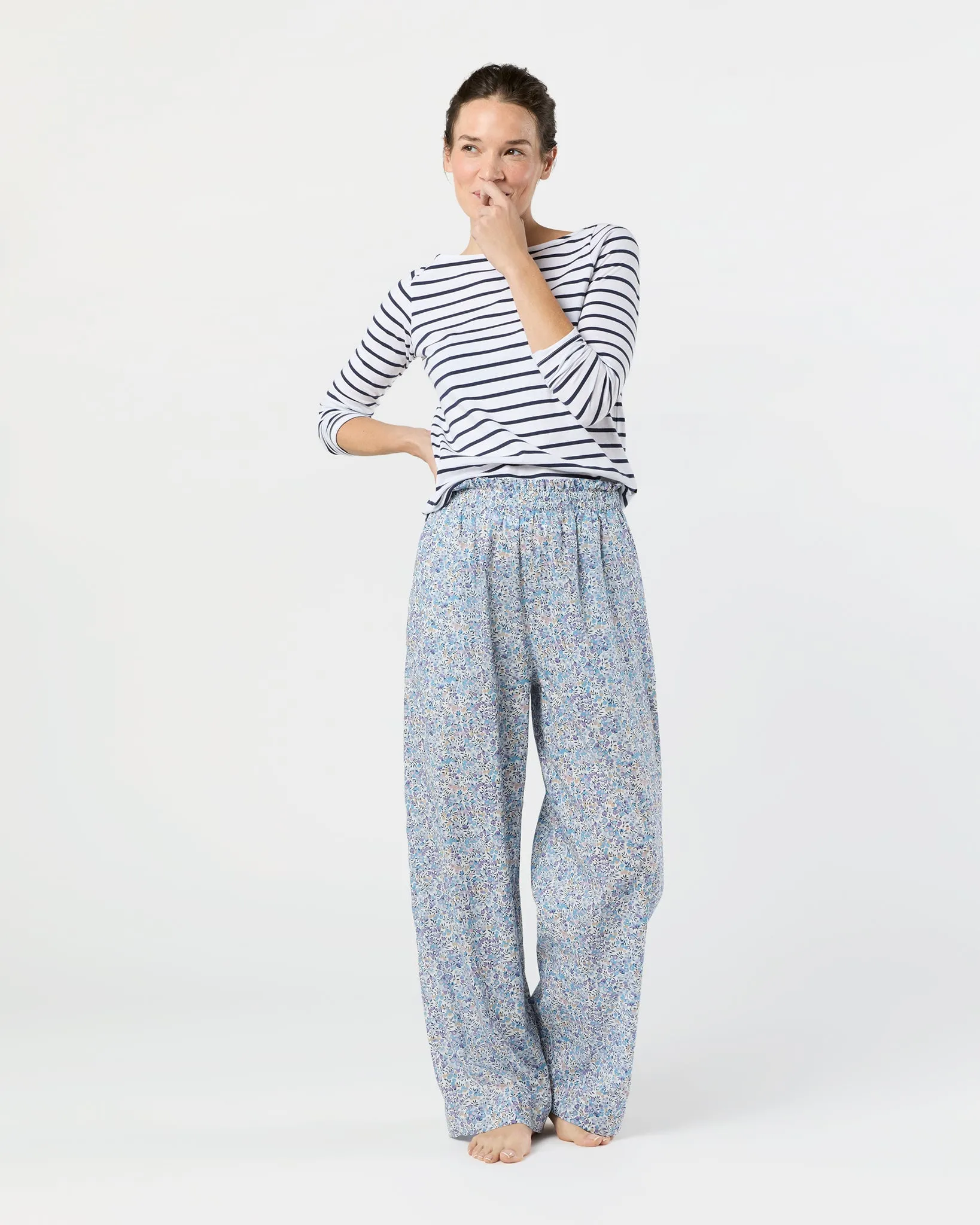 Pajama Pant in Blue Wiltshire Liberty Fabric sold by Mashburn