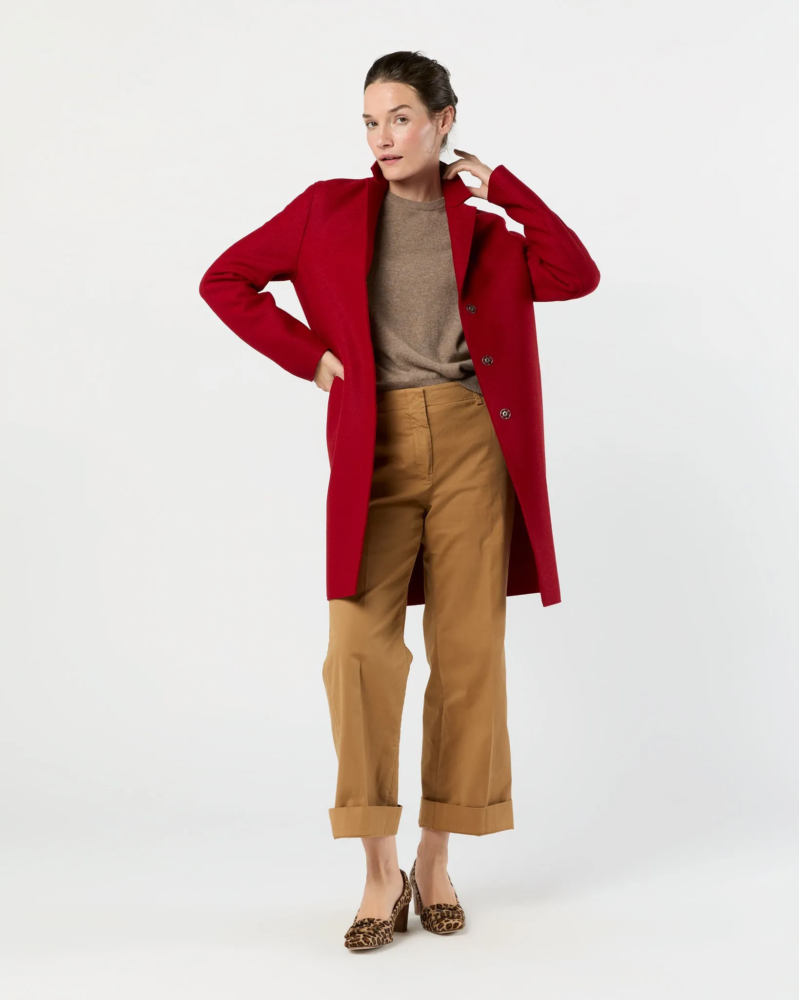 Cocoon Coat in Royal Red sold by Mashburn product image thumbnail 4