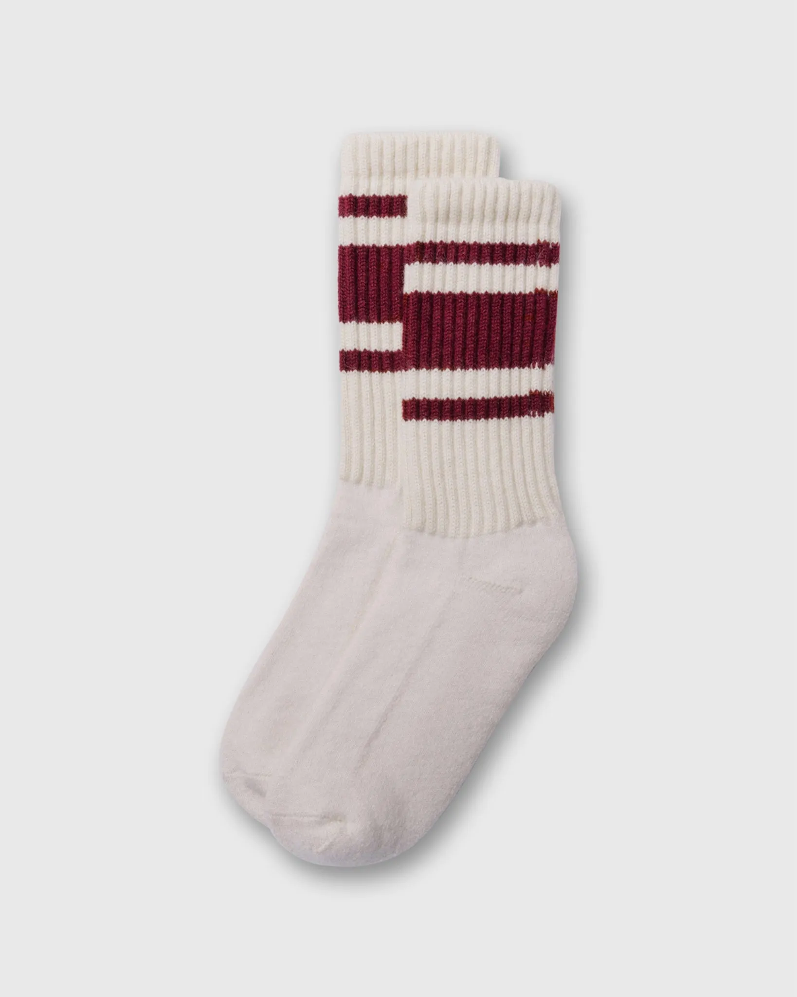 Cashmere Mono Stripe Socks in Burgundy sold by Mashburn