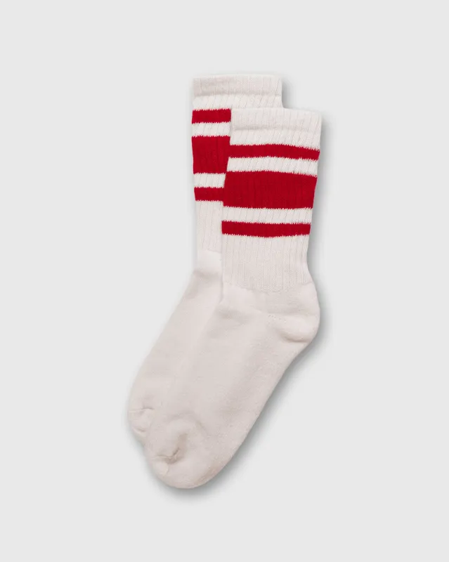 Retro Mono Stripe Socks in Red sold by Mashburn