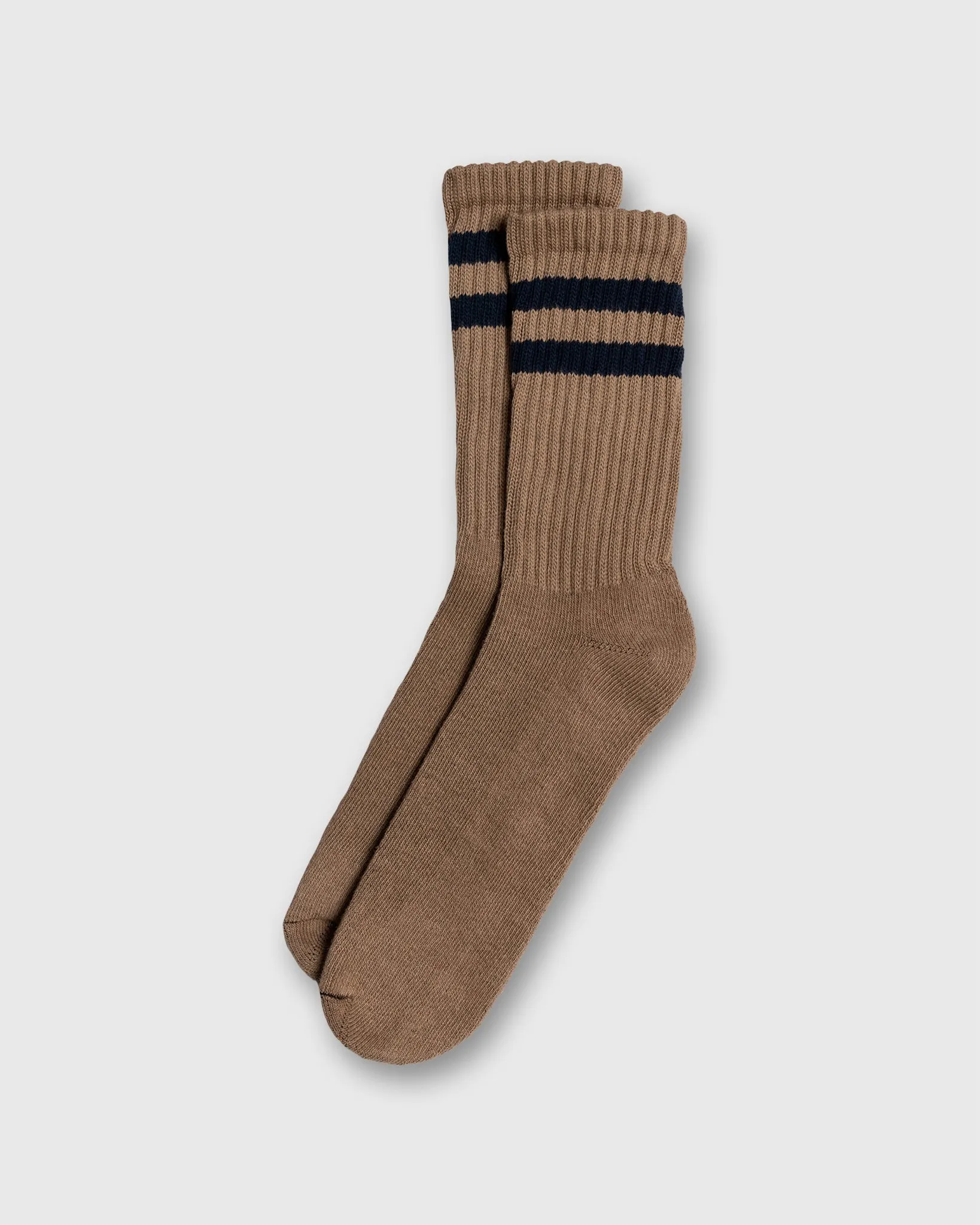 Retro Double Stripe Socks in Tan sold by Mashburn