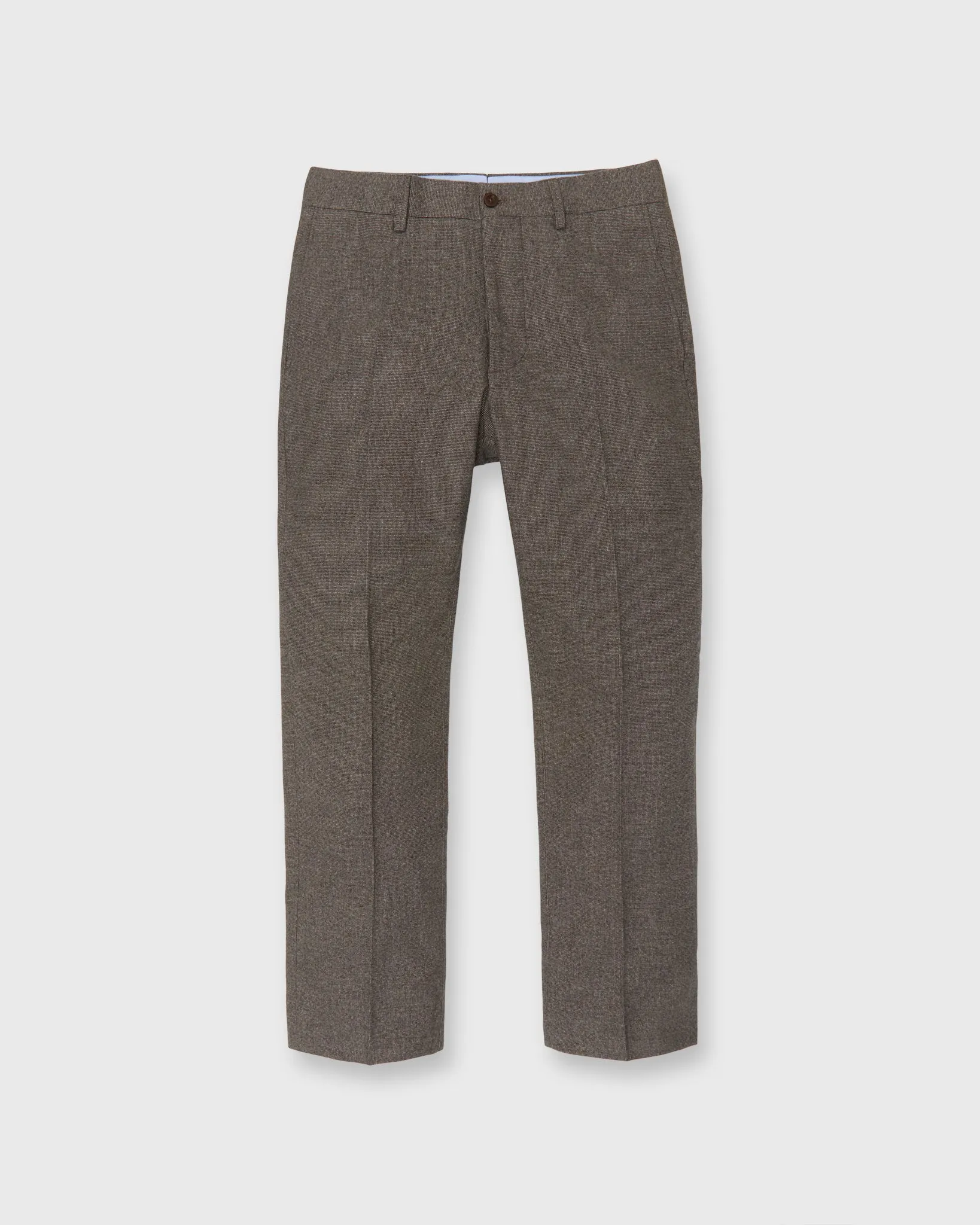 Field Trouser in Brown/Bone Micro Houndstooth sold by Mashburn