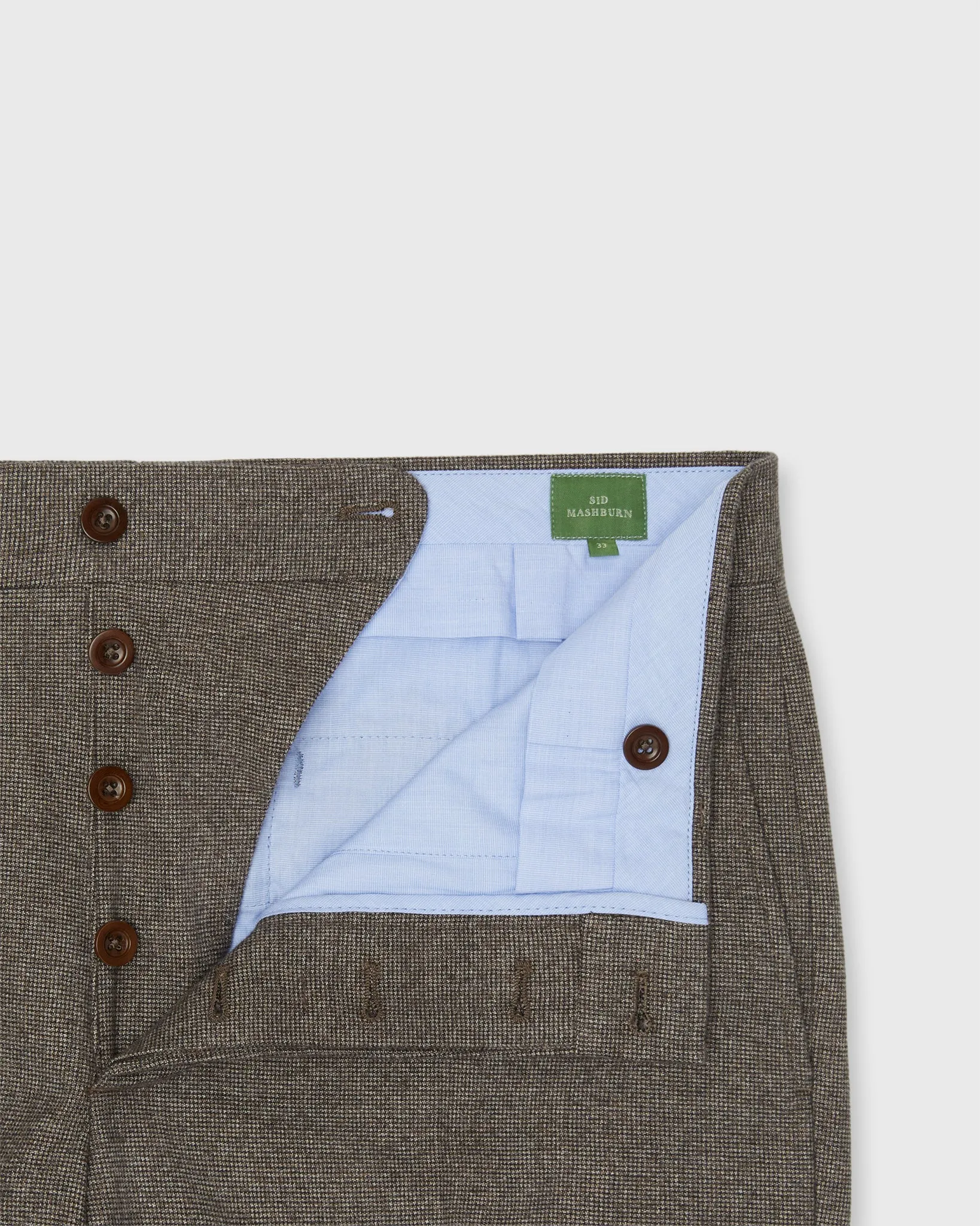 Field Trouser in Brown/Bone Micro Houndstooth sold by Mashburn product image thumbnail 3