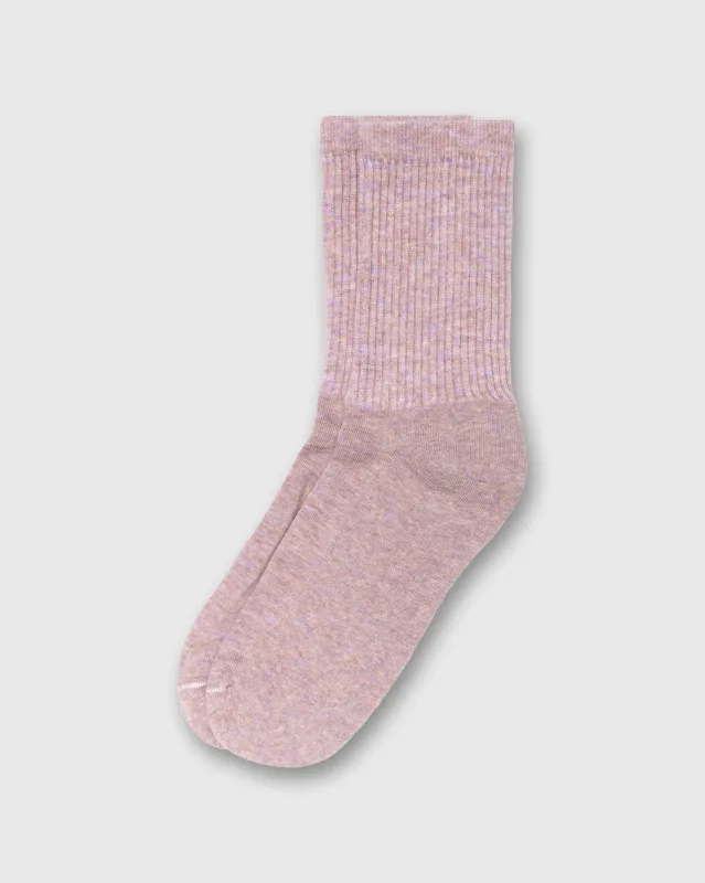 Supermerino Crew Socks in Blush Heather sold by Mashburn