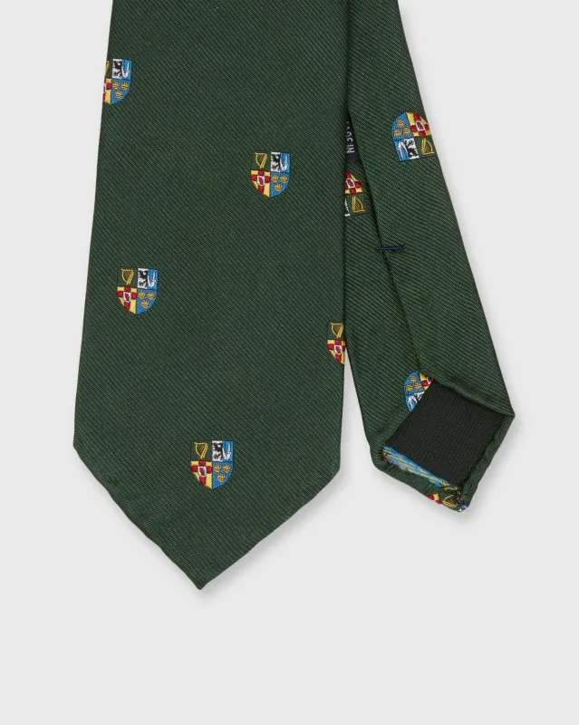 Silk Club Tie in Hunter/Gold Crest sold by Mashburn