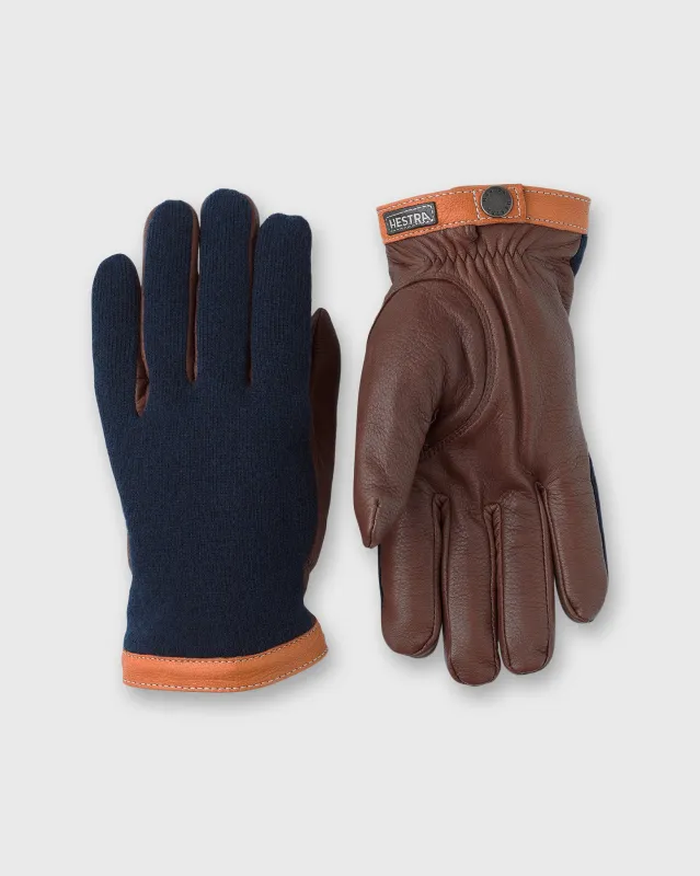 Deerskin Wool Tricot Gloves in Navy/Chocolate sold by Mashburn