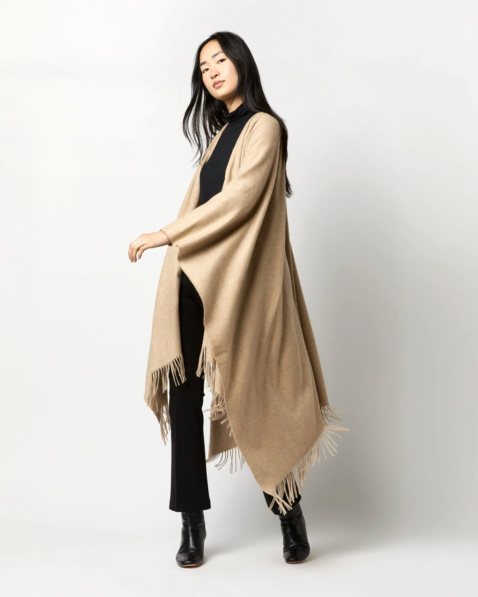 Cashmere Cape in Oatmeal sold by Mashburn product image thumbnail 2