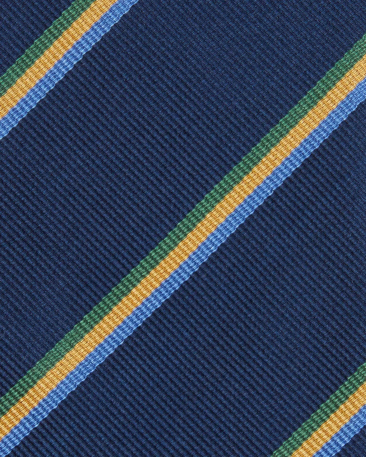 Silk Woven Tie in Navy/Green/Gold Multi Stripe sold by Mashburn product image thumbnail 2