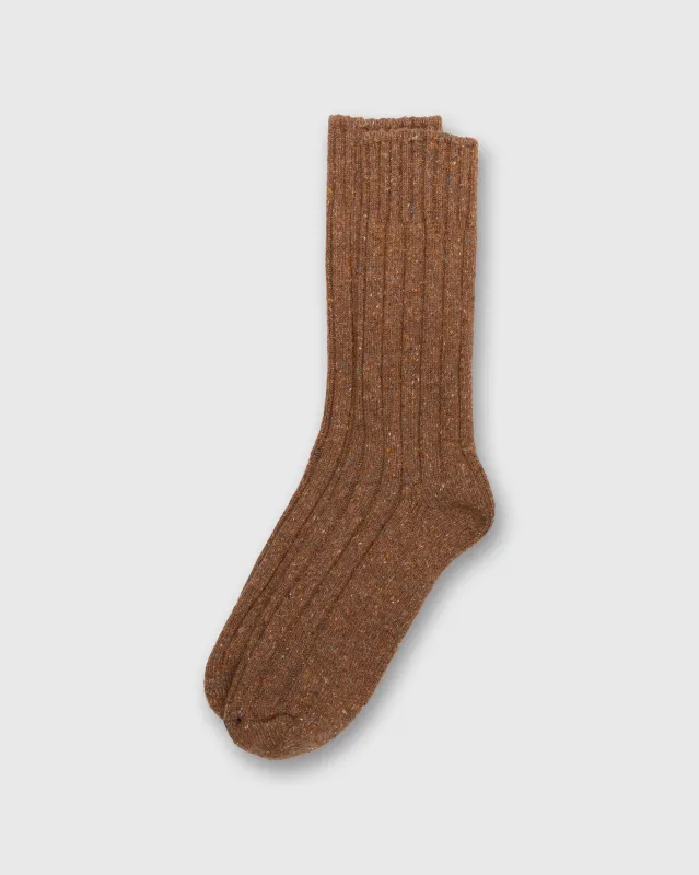 Wool & Silk Boot Socks in Timber sold by Mashburn