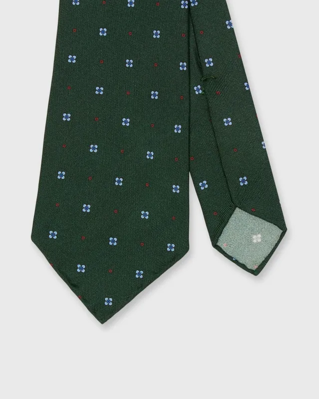 Silk Print Tie in Forest/Sky Flower sold by Mashburn