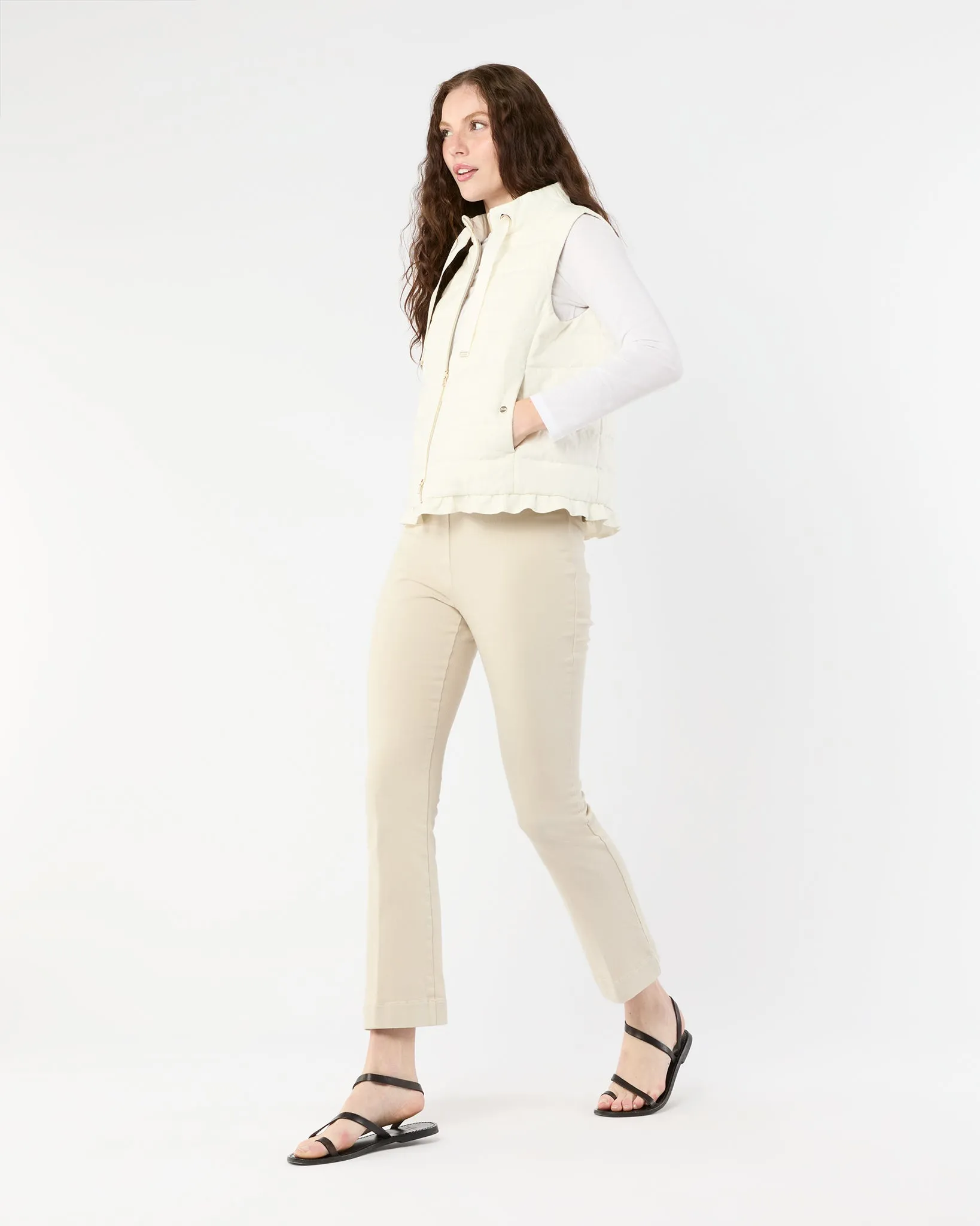 Linen Quilted Vest in White sold by Mashburn product image thumbnail 5