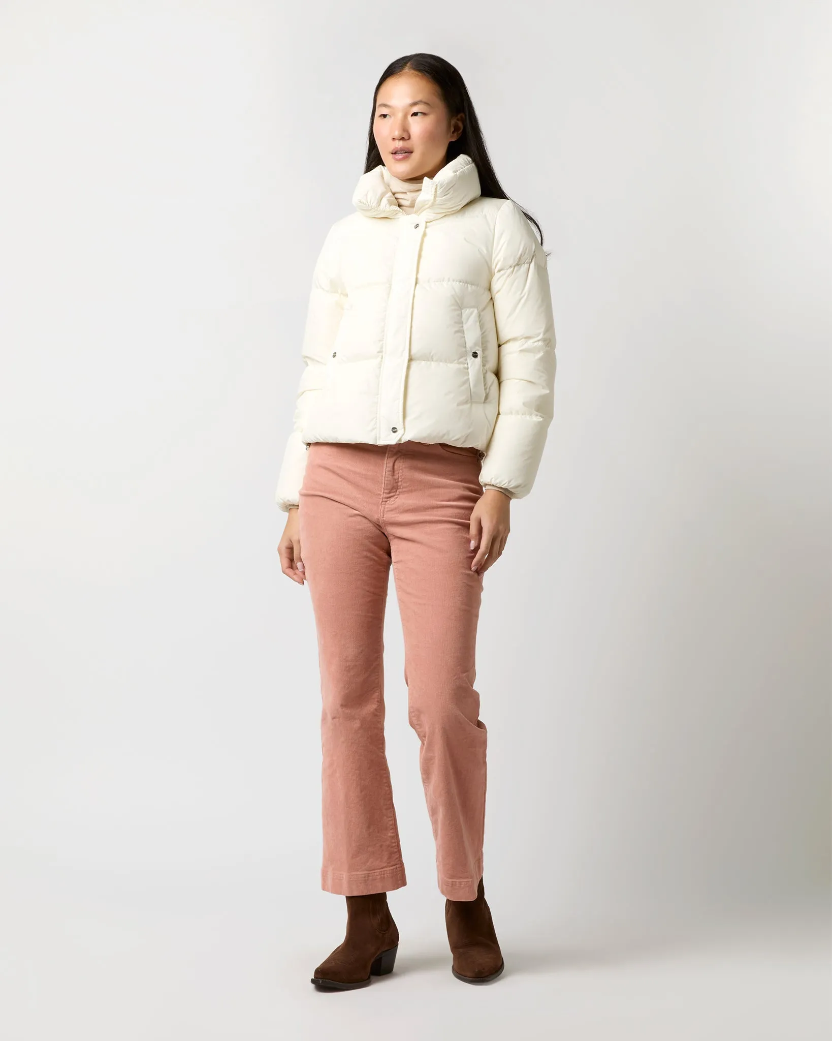 Heavy Nylon Quilted Short Jacket in White sold by Mashburn product image thumbnail 4