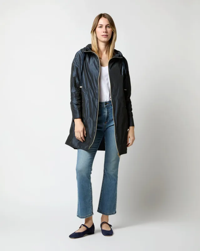 Techno Taffeta A-Line Parka in Navy sold by Mashburn