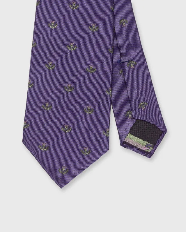Silk Club Tie in Purple/Lavender/Green Laurel sold by Mashburn