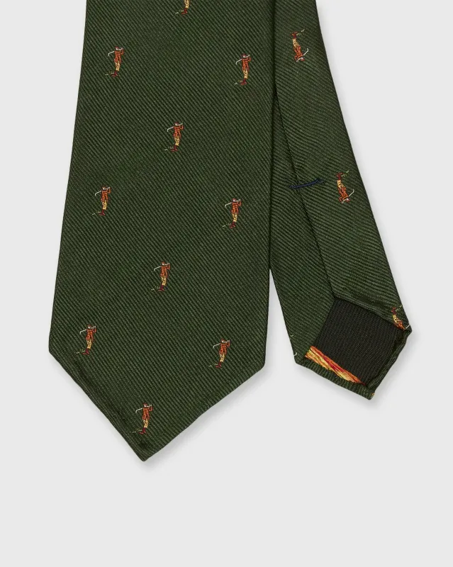 Silk Club Tie in Forest/Brown Golfer sold by Mashburn